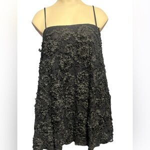 Lulu's Midnight Lace Dress … 3D flower mini dress